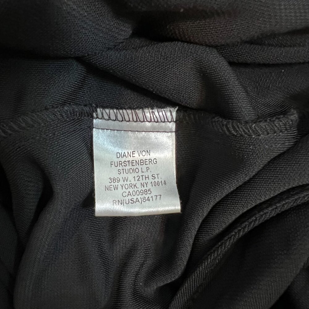Diane Von Furstenberg Black Long Sleeve Knit Wrap Dress - Picture 3 of 5